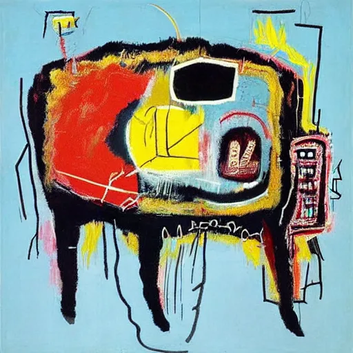 Image similar to “giant pig, diamonds, berries, neo-expressionist, by Jean-Michel Basquiat”