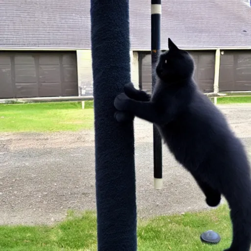 Image similar to chubby black cat doing pole dance