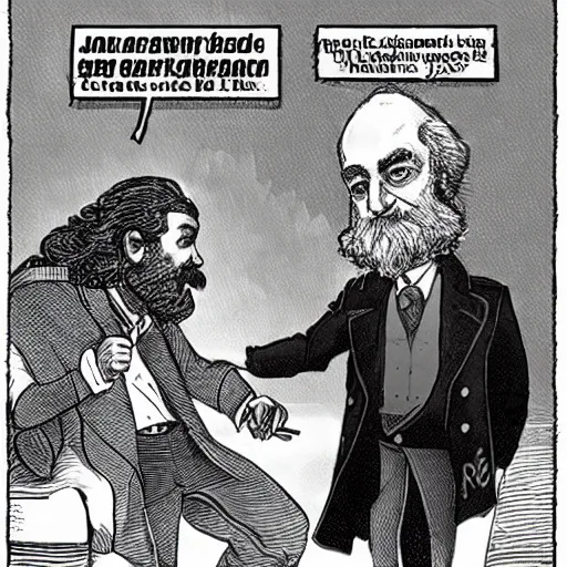 Prompt: jordan peterson stabbing karl marx