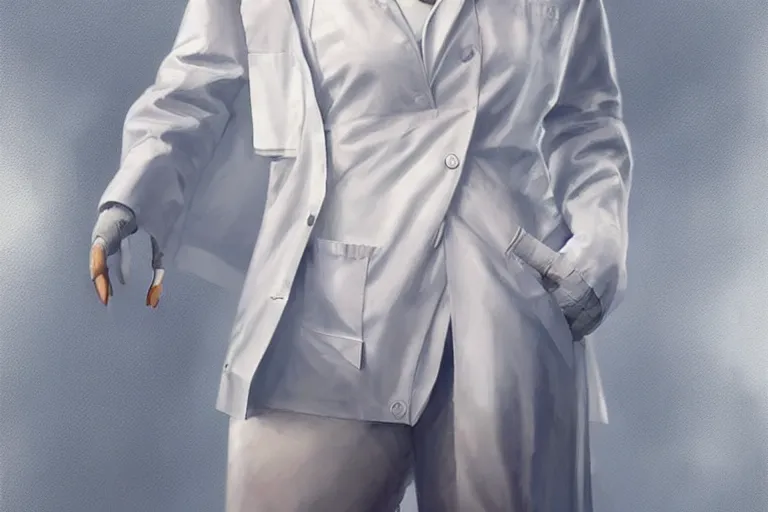 Image similar to a poster of emergency room, an elegant and beautiful female doctor in a white coat in a hospital ward, cinematic, highly detailed, digital painting, artstation, concept art, matte, sharp focus, illustration, art by artgerm and greg rutkowski