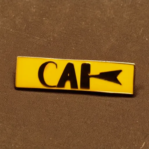 Image similar to a diamond enamel pin depicting a caution label, smooth curves