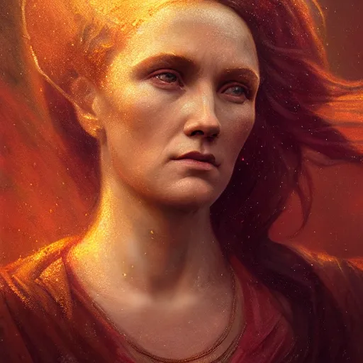 Image similar to majestic gracious regal goddess mater theia portrait, ancient greece, atmospheric lighting, painted, intricate, volumetric lighting, beautiful, rich deep colours masterpiece, golden hour, sharp focus, ultra detailed, by leesha hannigan, ross tran, thierry doizon, kai carpenter, ignacio fernandez rios