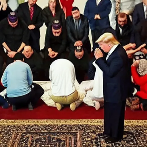 Image similar to trump islamic praying