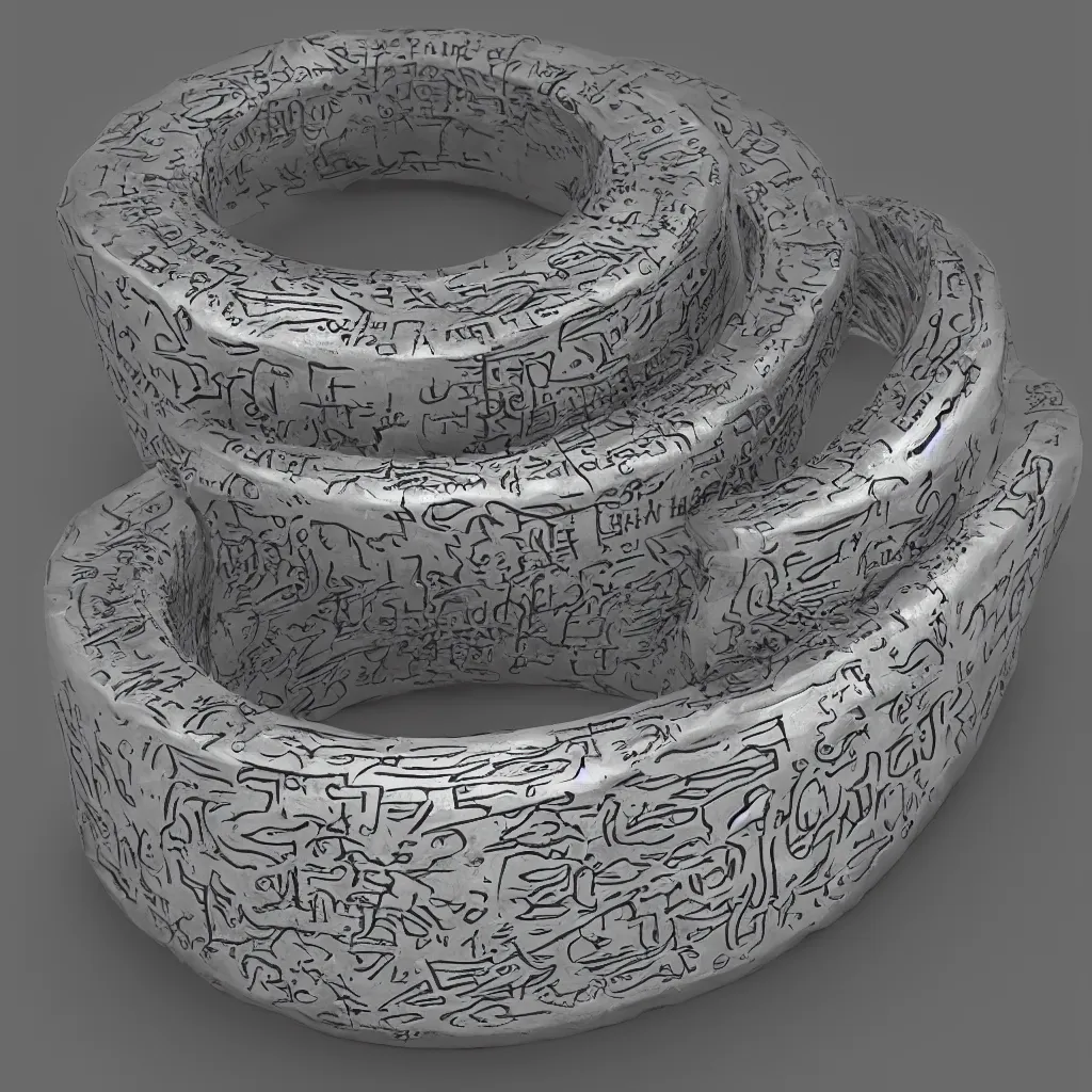 Image similar to the ring from lord if the rings with an imprinted ruler, cm scale imprinted on the inside of the ring, one ring to rule them all, highly detailed, 8 k, trending on artstation, mystic, rpg artwork