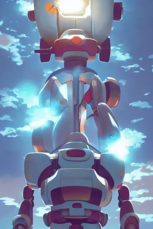 Image similar to metabots medabots medarotto medarot robot minimalist comics, behance hd by jesper ejsing, by rhads, makoto shinkai and lois van baarle, ilya kuvshinov, rossdraws global illumination ray tracing hdr radiating a glowing aura