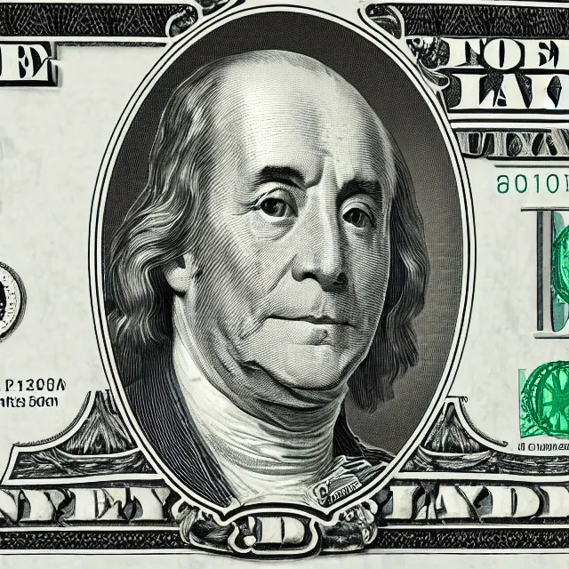 Image similar to one dollar bill face crying, photograph