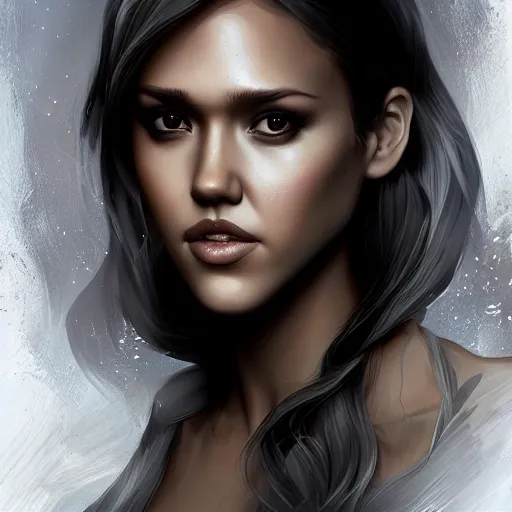 Image similar to Jessica alba, Charlie Bowater art style, digital fantasy portrait