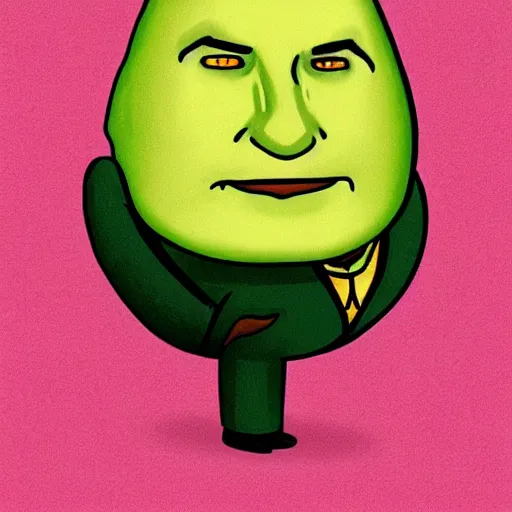 Image similar to a portrait of an avocado or of patrick stewart as jean - luc picard