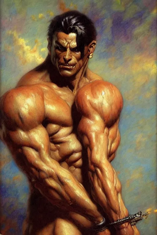 Prompt: male, monster, character design, painting by gaston bussiere, katsuya terada, frank frazetta, tom of finland, trending on artstation