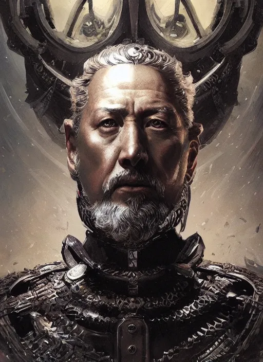 Image similar to Portrait of Emperor General Marcus Aurelius, marvel comics, dark, intricate, highly detailed, smooth, artstation, digital illustration by Ruan Jia and Mandy Jurgens and Artgerm and Wayne Barlowe and Greg Rutkowski and Frank Frazetta