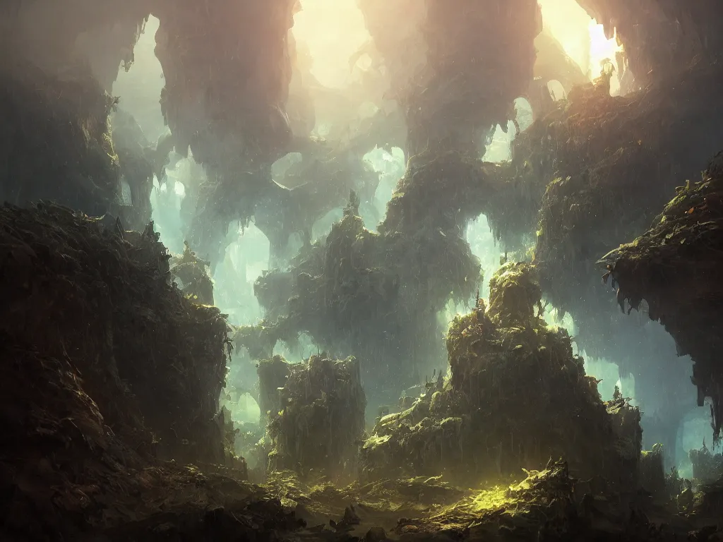 photorealistic landscape, underground ocean, magical | Stable Diffusion ...