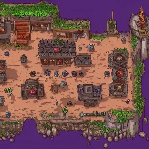 Image similar to A detailed vector art presenting an aerial view of a cartoonish tavern by dungeondraft, Patreon content, contaning tables and walls, HD, straigth lines, dnd map , map patreon, fantasy maps, foundry vtt, fantasy grounds, aerial view ,dungeondraft , tabletop, inkarnate, dugeondraft, roll20