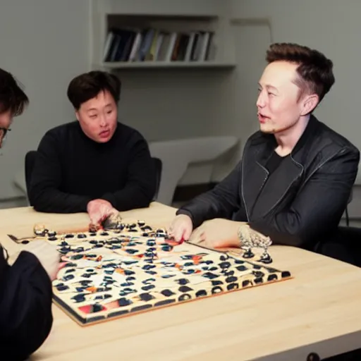 Image similar to Elon musk playing baduk