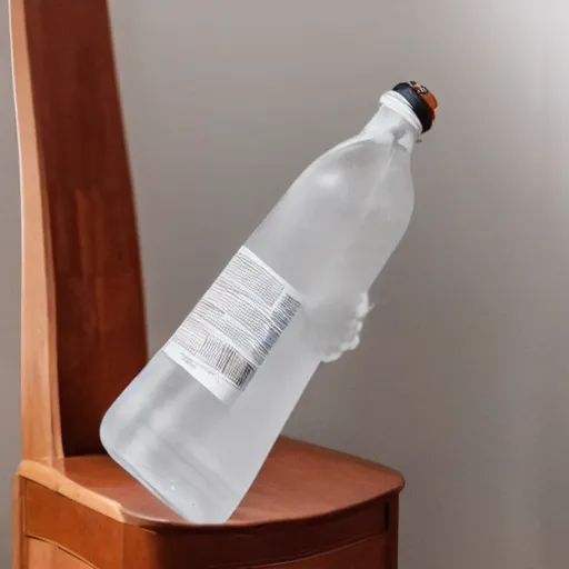 Image similar to a bottle of water on a chair