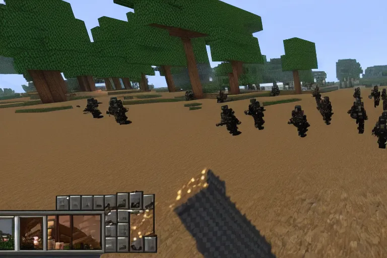 Image similar to battlefield : minecraft