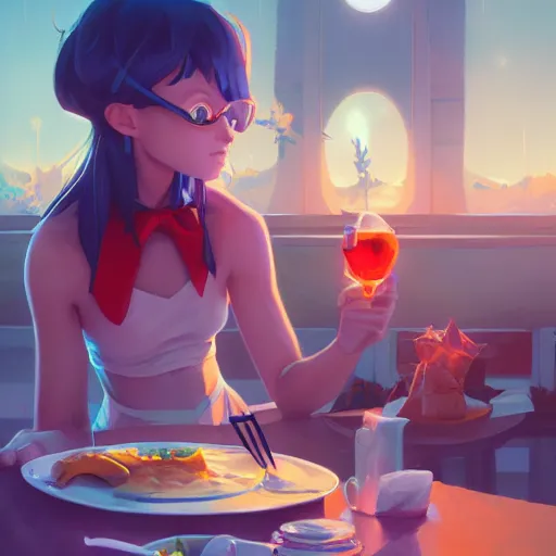 Image similar to hero world breakfast at tiffany's, behance hd by jesper ejsing, by rhads, makoto shinkai and lois van baarle, ilya kuvshinov, rossdraws global illumination