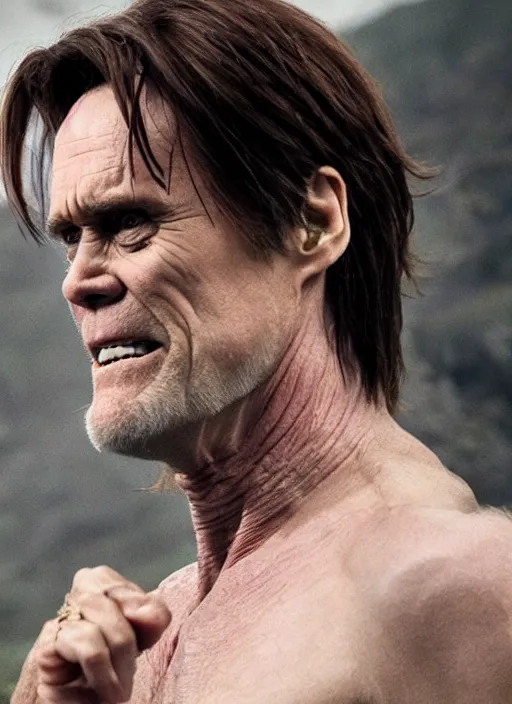 Image similar to jim carrey in elden ring universe, full body, studio lights, 8 k hd.