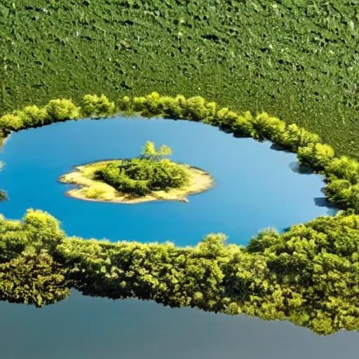 Image similar to a lake within an island within a lake within an island within a lake within an island