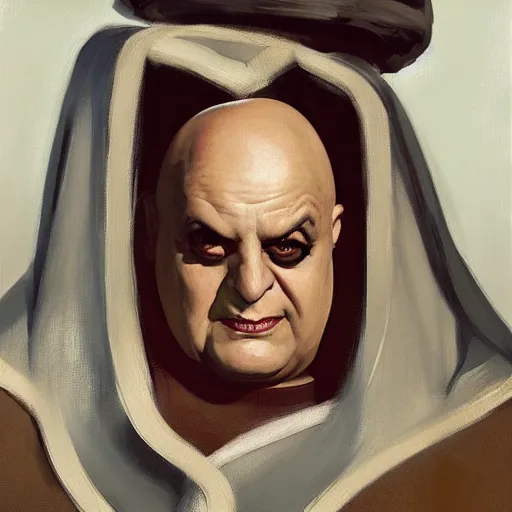 Image similar to greg manchess portrait painting of uncle fester from addams family as overwatch character, medium shot, asymmetrical, profile picture, organic painting, sunny day, matte painting, bold shapes, hard edges, street art, trending on artstation, by huang guangjian and gil elvgren and brom