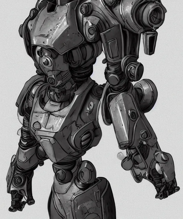 Prompt: an experimental urban combat powered armor in the style of fallout power armor in the style of bubblegum crisis powersuits trending on artstation deviantart pinterest hyper detailed photorealistic highlights and shadow hd 8 k post - processing high resolution