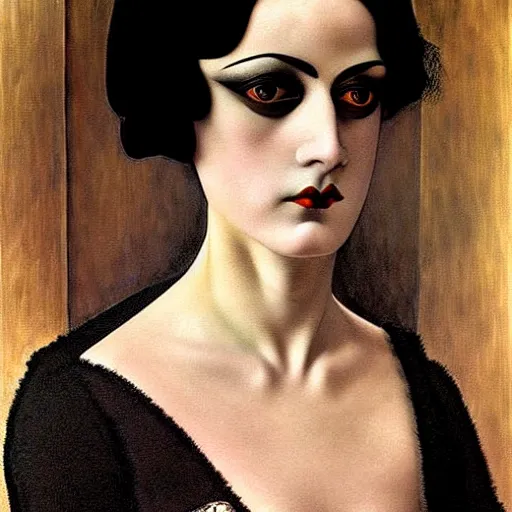 Image similar to a woman wearing weimar berlin fashion, 1 9 2 0's, looking at the camera, aesthetic, elaborate, intricate, highly detailed, detailed face, smooth, sharp focus, occlusion shadow, rim light, art by waterhouse, mallais, salvador dali,