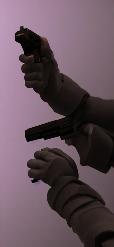 Image similar to “ hand in glove holding laser gun from the side, cinematic, digital art, unreal engine 5 render, award winning ”