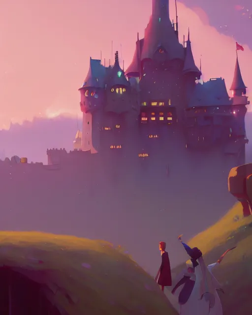 Image similar to fantasy castle, cory loftis, james gilleard, atey ghailan, makoto shinkai, goro fujita, studio ghibli, rim light, exquisite lighting, clear focus, very coherent, plain background, soft painting