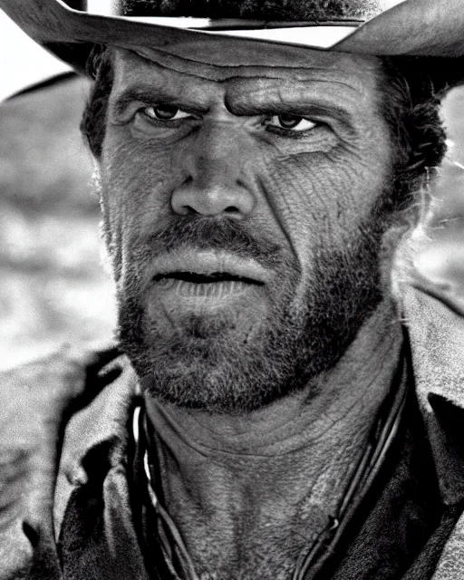 Image similar to film still close up shot of ron perlman in the movie a fistful of dollars. photographic, photography