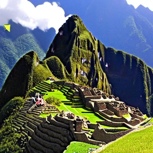 Prompt: Shrek in macchu picchu, highly detailed