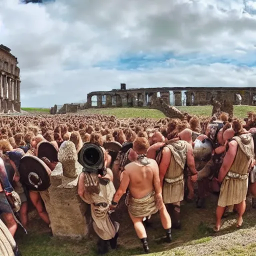 Image similar to gopro footage of the roman invasion of britain