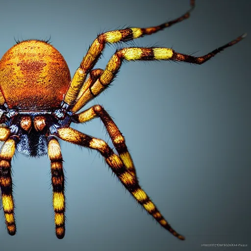 Prompt: spider. Photorealistic. Deep colors. Trypophobia. 4k high definition. Detailed