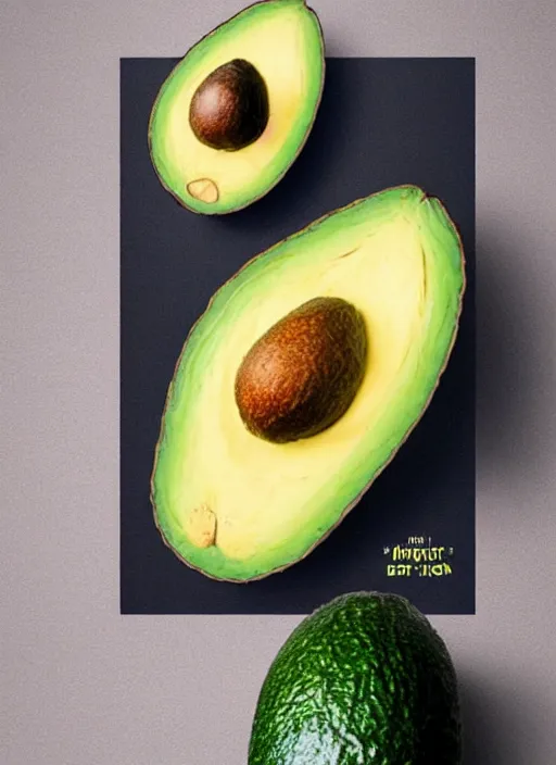 Image similar to an avocado with the head of jeff goldblum in a movie poster