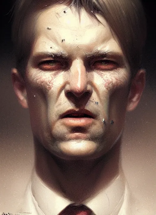 Prompt: portrait of powdered toast man, victorian, concept art, detailed face, fantasy, close up face, highly detailed, cinematic lighting, digital art painting by greg rutkowski