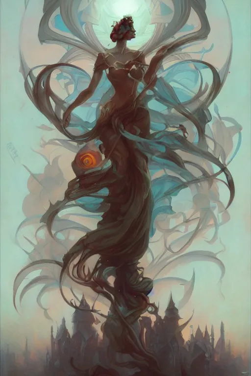 Image similar to Certain death by Peter Mohrbacher in the style of Gaston Bussière, Art Nouveau