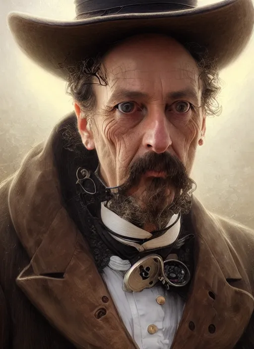 Prompt: closeup portrait shot of a victorian doctor in a scenic mystery environment, intricate, elegant, highly detailed, centered, digital painting, artstation, concept art, smooth, sharp focus, illustration, artgerm, tomasz alen kopera, peter mohrbacher, donato giancola, joseph christian leyendecker, wlop, boris vallejo