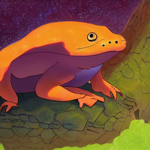 Prompt: Aesthetically pleasing, newts, happy, funny, silly digital concept art by Disney Pixar and Studio Ghibli, fine art, high definition, 8K, award winning, trending, featured.