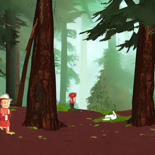 Image similar to a clearing in a forest in the style of a lucas arts point and click adventure game