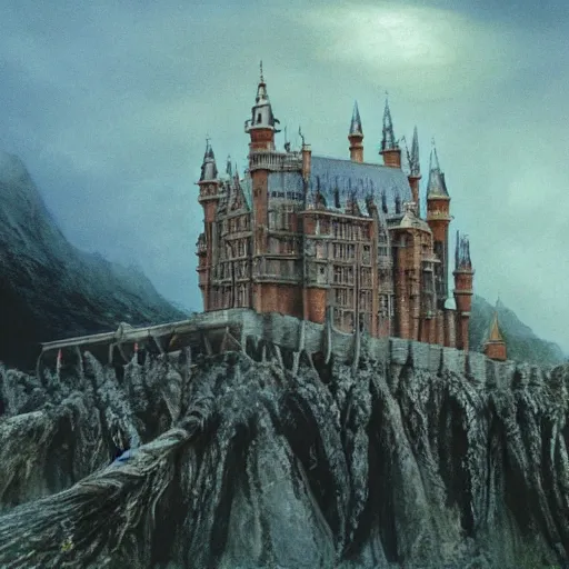 Image similar to cinematic still of 🏰🧙🧟, Alan Lee, illustration, directed by Stephen Spielberg, Wes Anderson