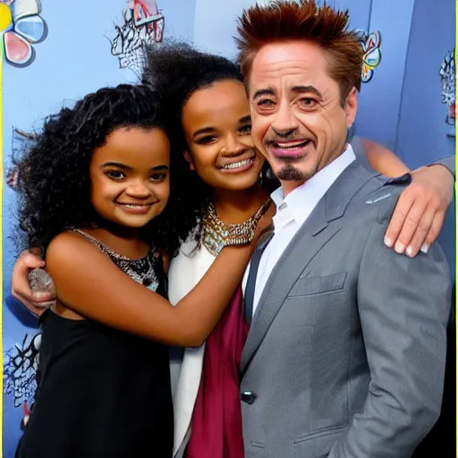 Image similar to kyla pratt hugs robert downey jr. first