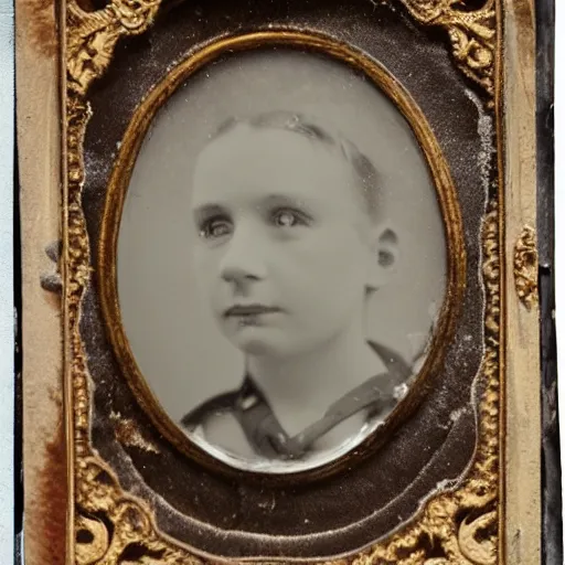 Image similar to tintype photo of a broken mirror