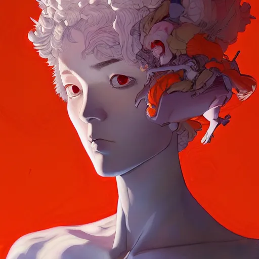 Image similar to prompt : panteon character portrait soft light painted by james jean and katsuhiro otomo and erik jones, inspired by evangeleon anime, smooth face feature, intricate oil painting, high detail illustration, sharp high detail, manga and anime 1 9 9 9