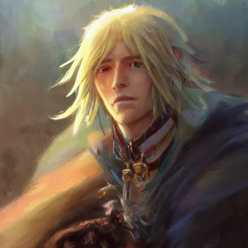 Image similar to howl from howl's moving castle as a realistic fantasy d & d character, closeup portrait art by donato giancola and greg rutkowski, realistic face, digital art, trending on artstation, symmetry!!