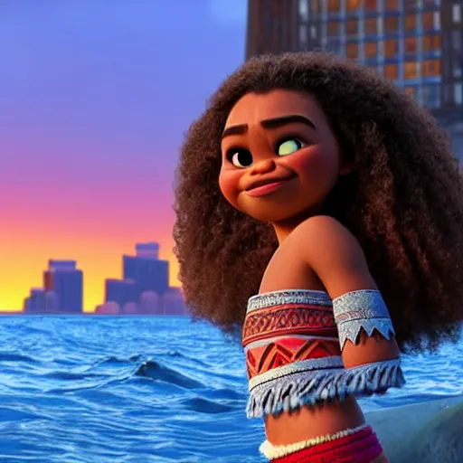 Moana & Maui (live action) - AI Photo Generator - starryai