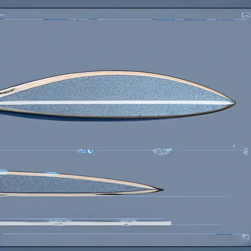 Image similar to blueprint of a surfboard shaped by firewire, technical sketch, high detail, high resolution, 8 k resolution