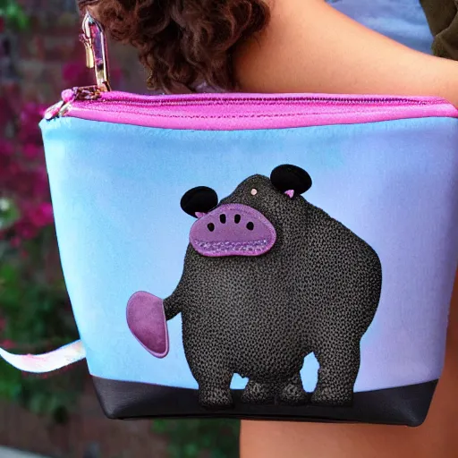 Image similar to poodle sized hippo in a purse