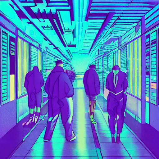 Prompt: lofi vaporwave retro futurism album artwork underground unknown artist feeling alone in a crowd