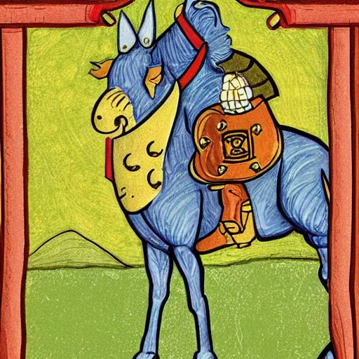 Image similar to detailing trot card illustration of goblin in the style of byzantine art