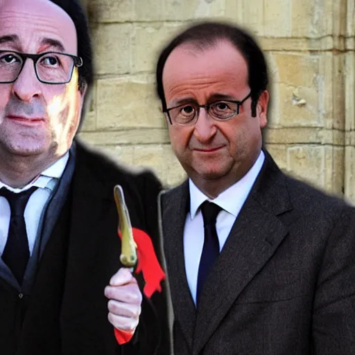 Prompt: Francois Hollande as a Harry Potter character