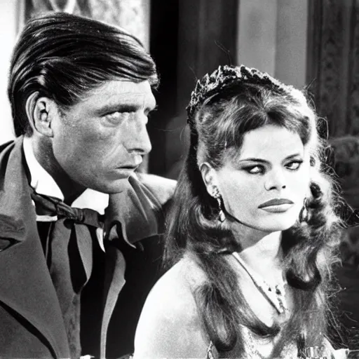 Image similar to a scene from the leopard by luchino visconti with burt lancaster and claudia cardinale