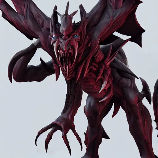 Prompt: post processing ambient occlusion 3 d render of aatrox on the battlefield